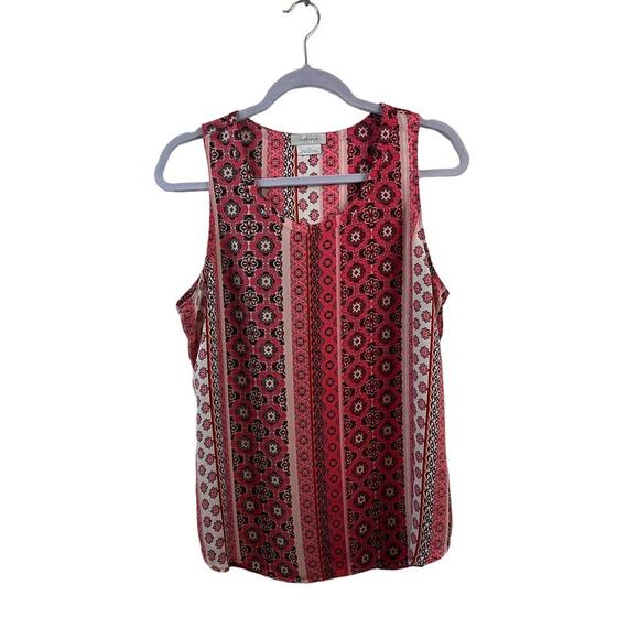 VanHusen Pink Floral Tank Top Size Large - Picture 1 of 4